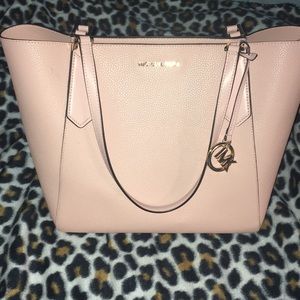 MICHAEL KORS PINK LEATHER TOTE